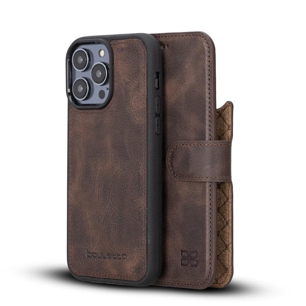 Bouletta Apple iPhone 14 Series Detachable Leather Wallet Case Darker Color - MW iPhone 14 Pro Max / Dark Brown