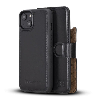 Bouletta Apple iPhone 14 Series Detachable Leather Wallet Case Darker Color - MW iPhone 14 Plus / Black