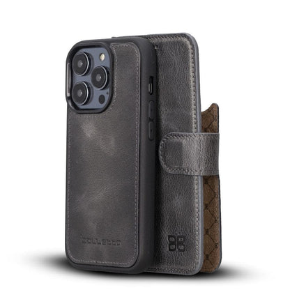 Bouletta Apple iPhone 14 Series Detachable Leather Wallet Case Darker Color - MW iPhone 14 Pro Max / Gray