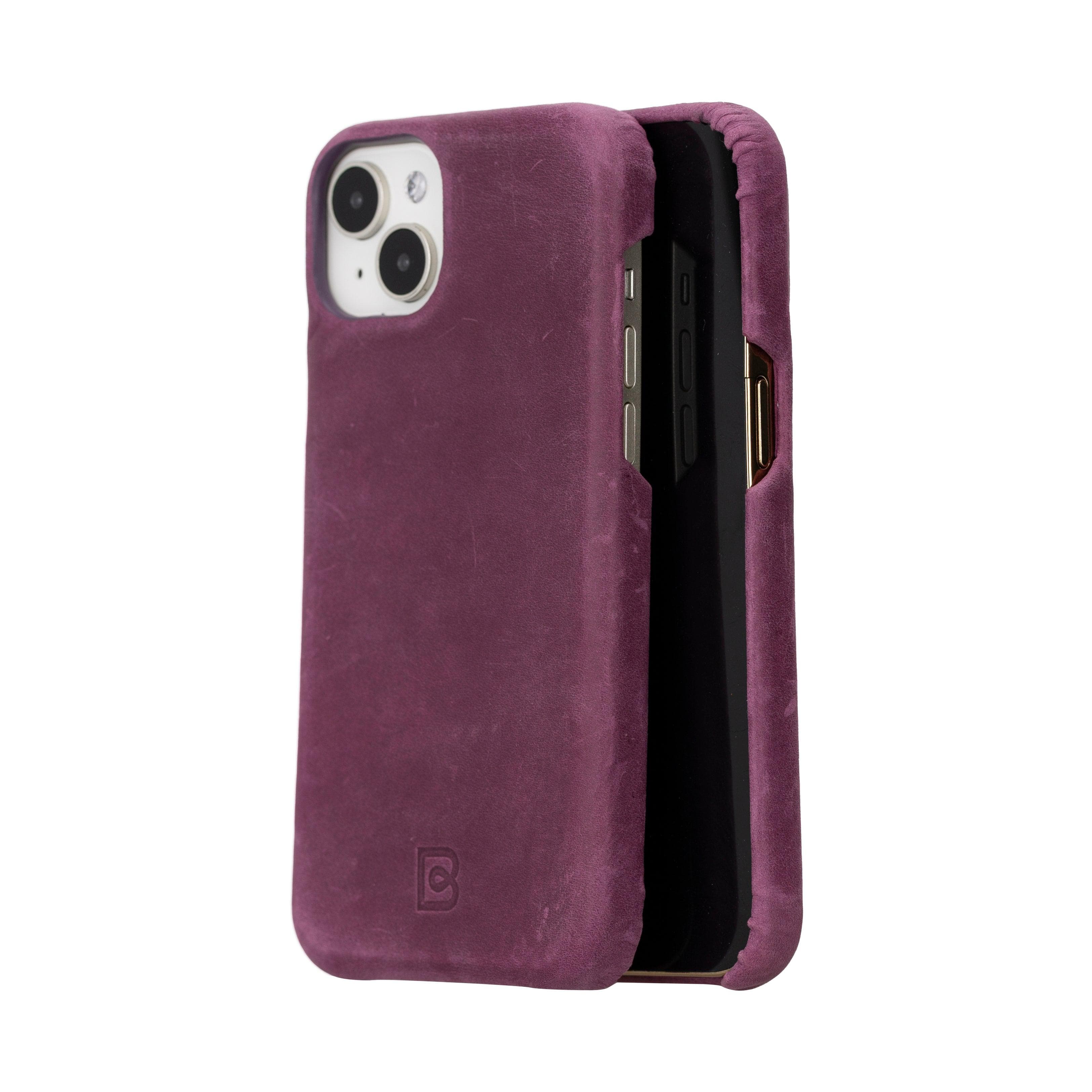 Bouletta Apple iPhone 15 Series Full Leather Coating Back Cover iPhone 15 Plus / Purple