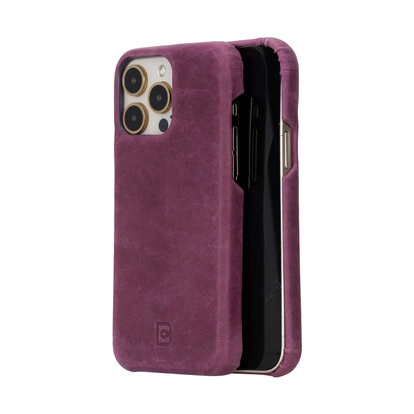 Bouletta Apple iPhone 15 Series Full Leather Coating Back Cover iPhone 15 Pro Max / Purple