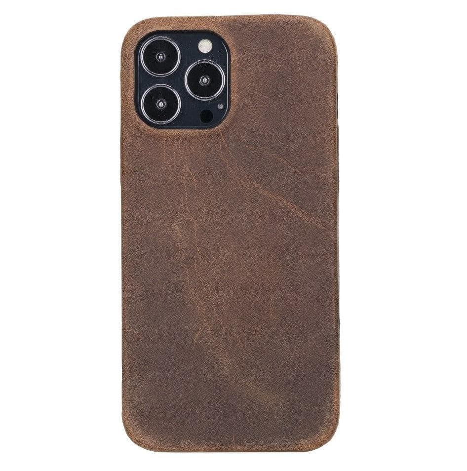 Apple iPhone IP14 Series Leather Case / RC - Rock Cover iPhone 14 Pro Max 6.7" / Antic Brown