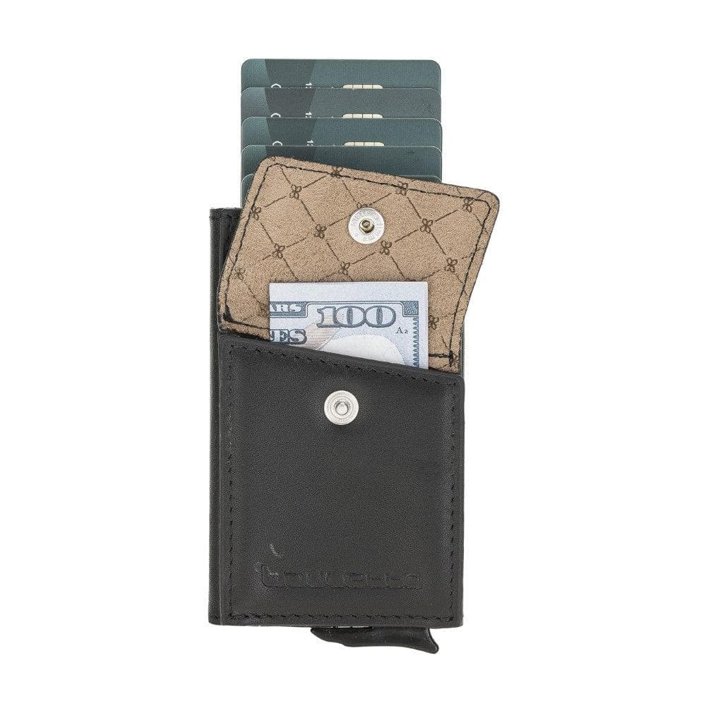 Bouletta Austin Leather Mechanical Coin Card Holder