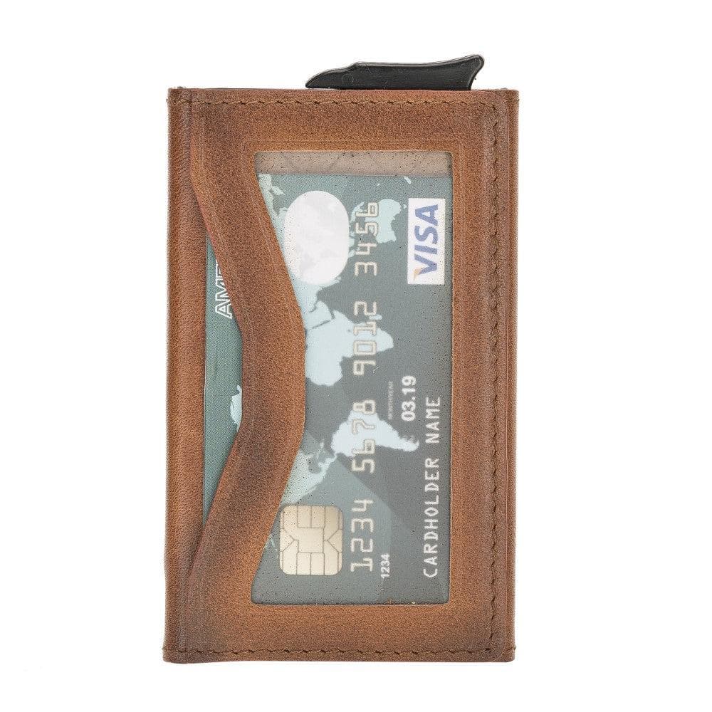 Bouletta Austin Leather Mechanical Coin Card Holder