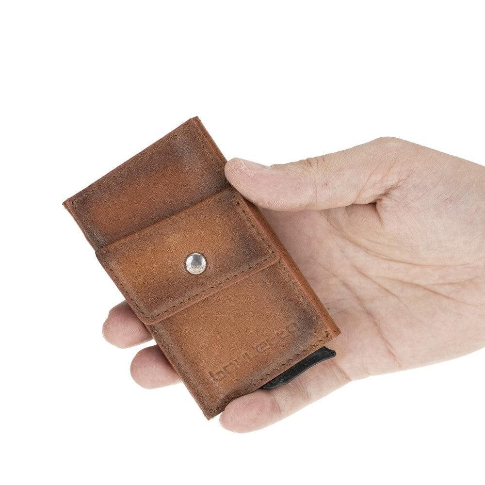 Bouletta Austin Leather Mechanical Coin Card Holder