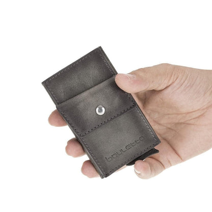 Bouletta Austin Leather Mechanical Coin Card Holder