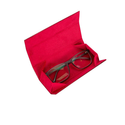 Clever Leather Glasses Case Red