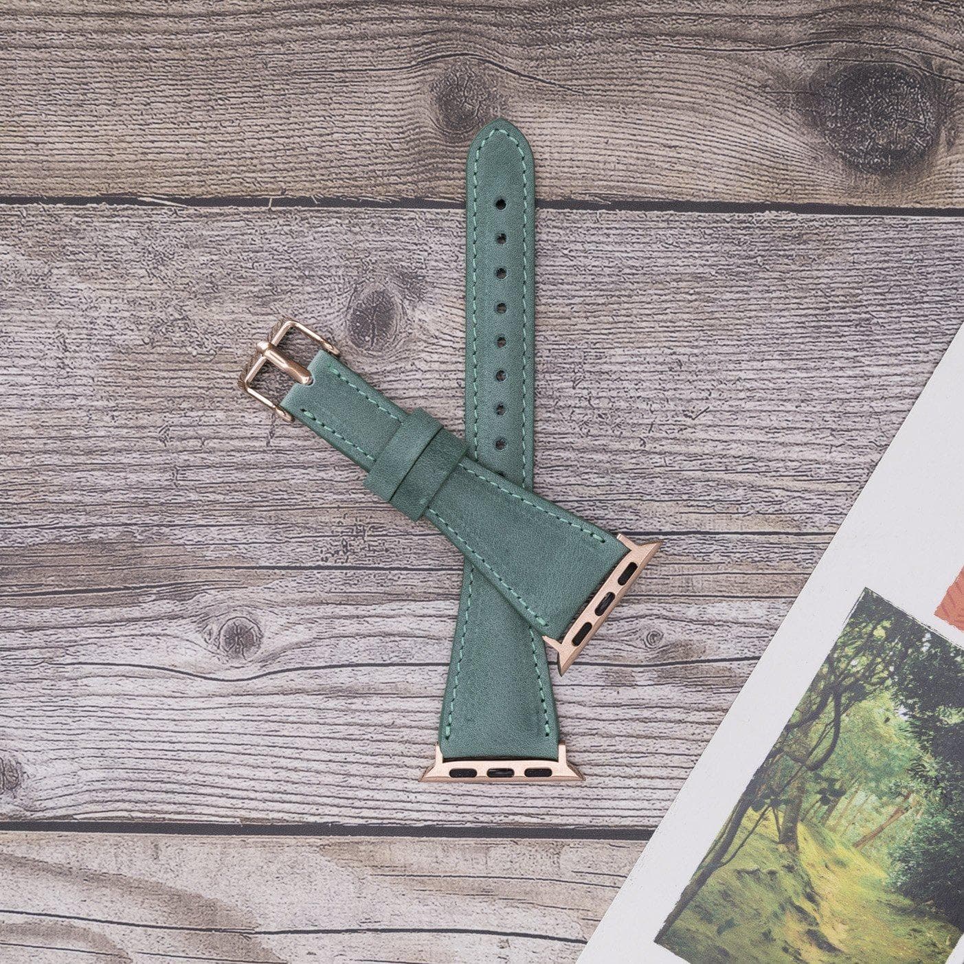 Leather Apple Watch Bands - Clasic Slim Style