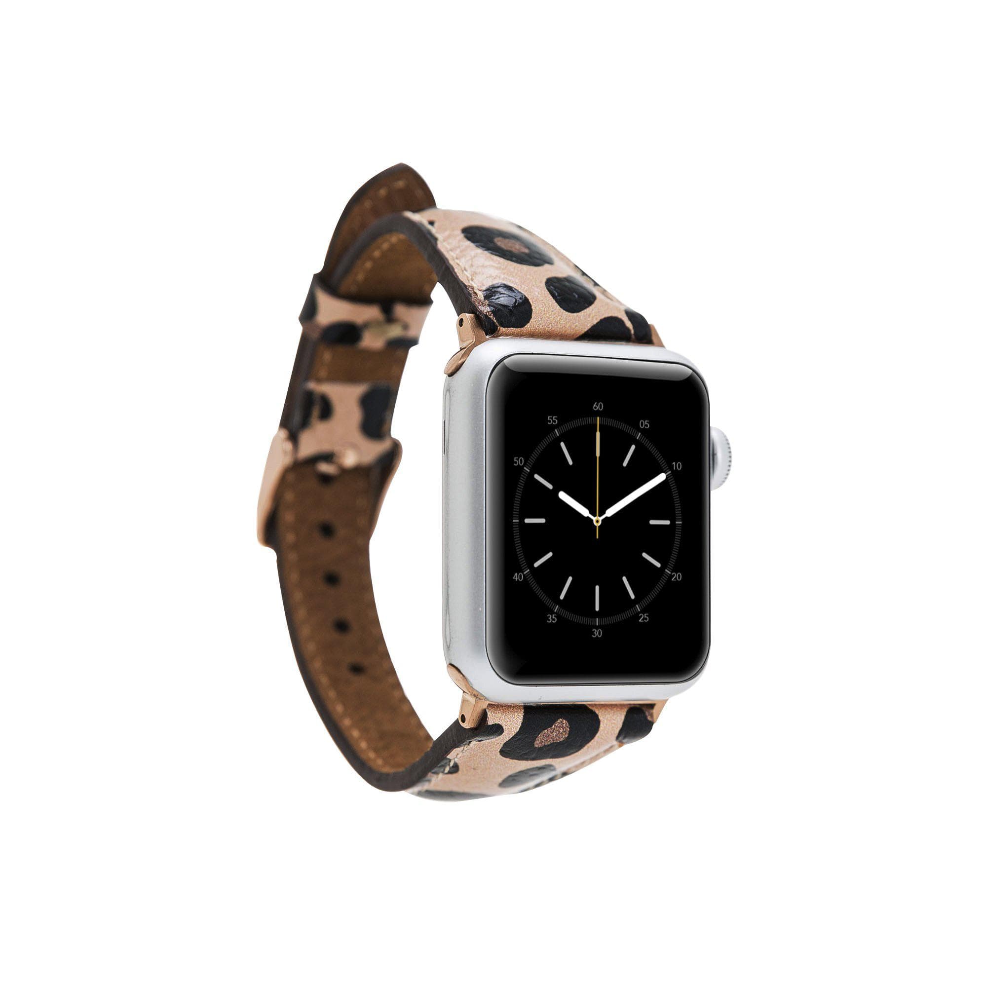 Leather Apple Watch Bands - Clasic Slim Style Leopar Print