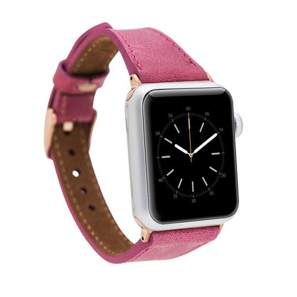 Leather Apple Watch Bands - Clasic Slim Style TN08