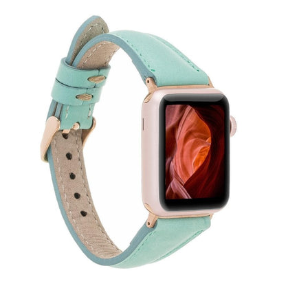 Leather Apple Watch Bands - Clasic Slim Style BRN7