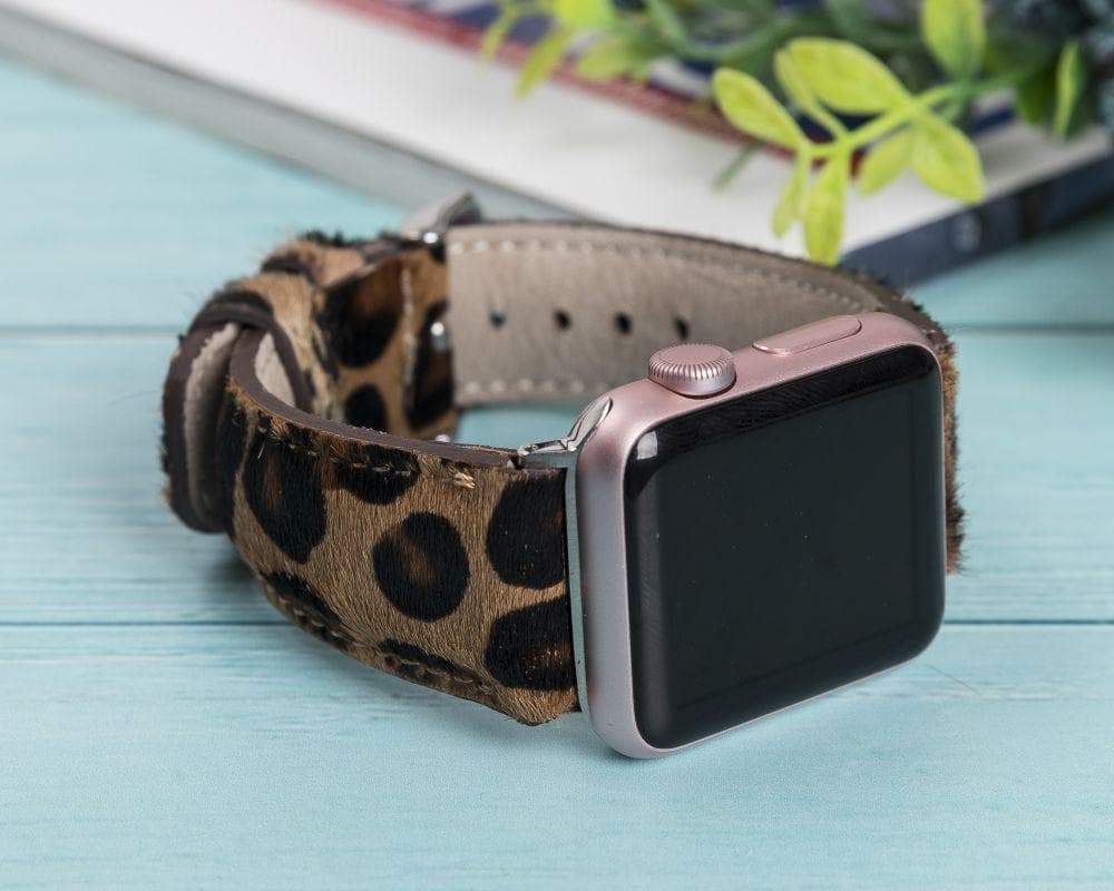 Leather Apple Watch Bands - Classic Style Leopar Hairy