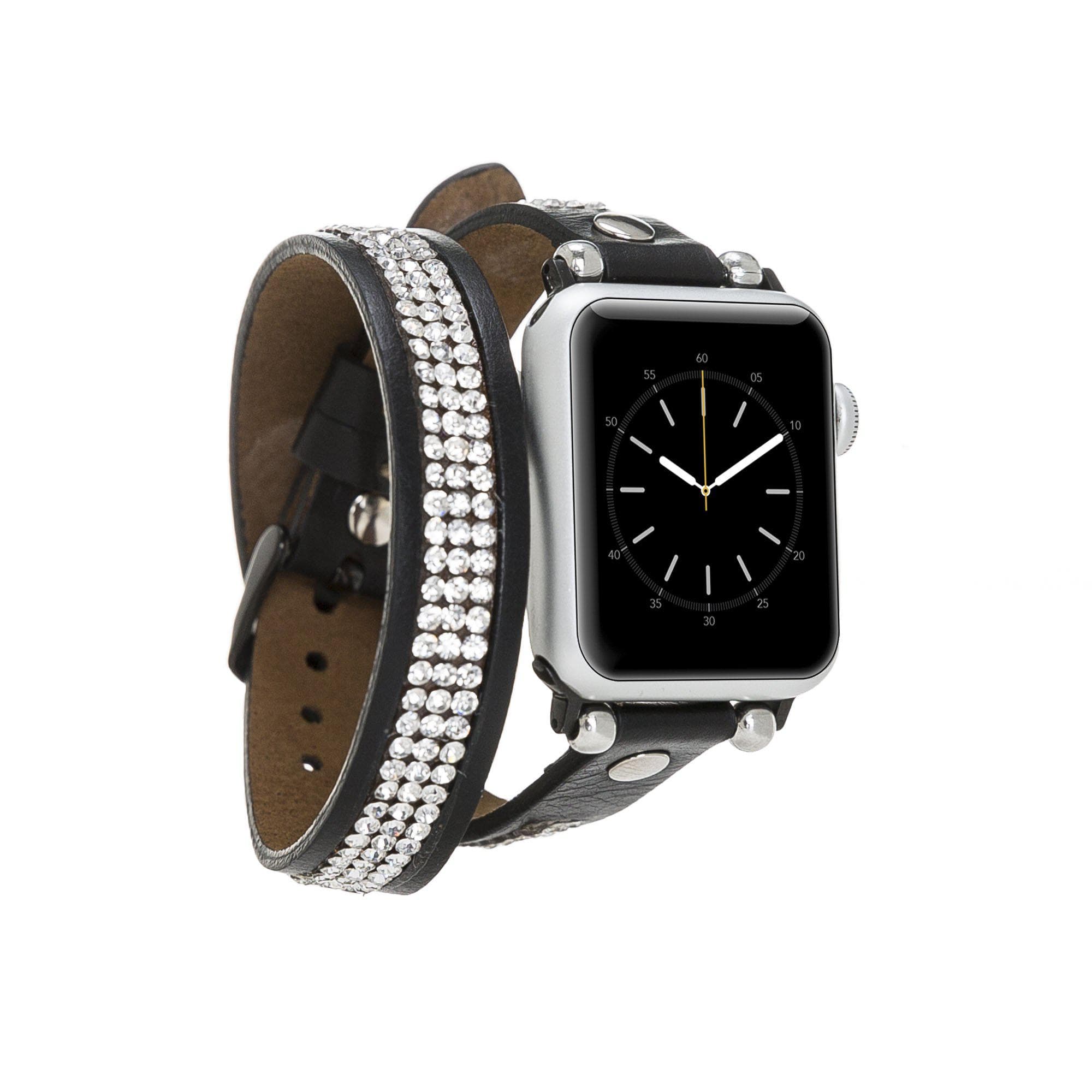 Leather Apple Watch Bands - Crystal Ferro Double Tour Style RST1