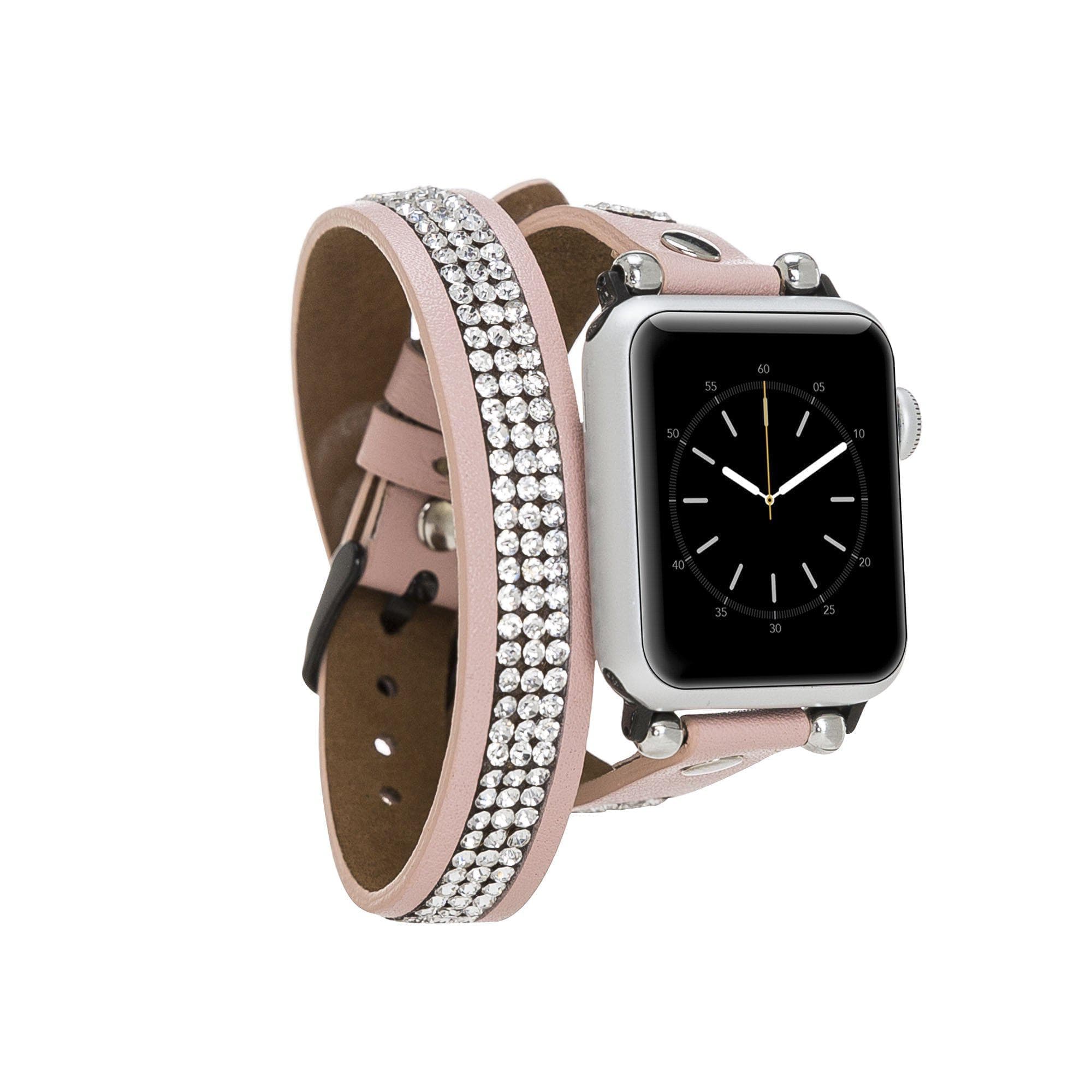 Leather Apple Watch Bands - Crystal Ferro Double Tour Style NU2