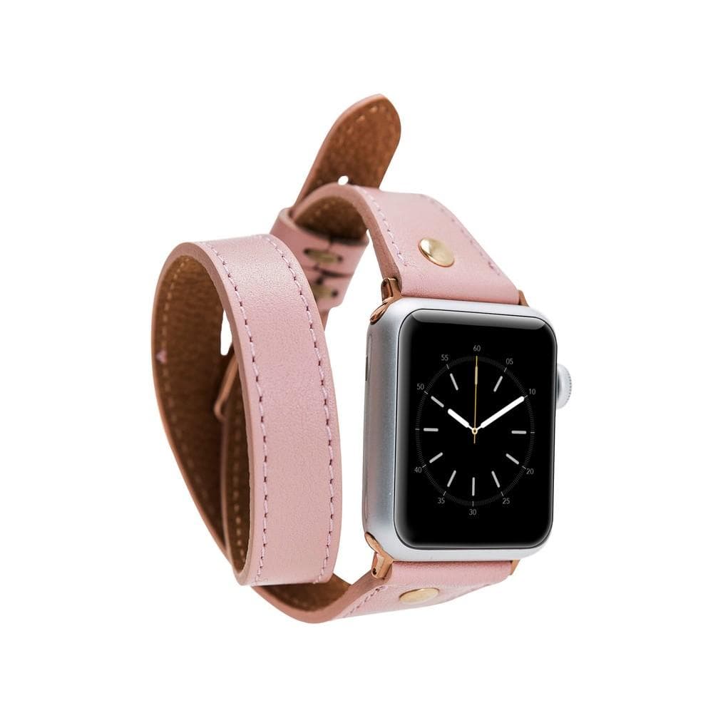 Leather Apple Watch Bands - DTS Double Tour Slim Hector Gold Trok Style NU2