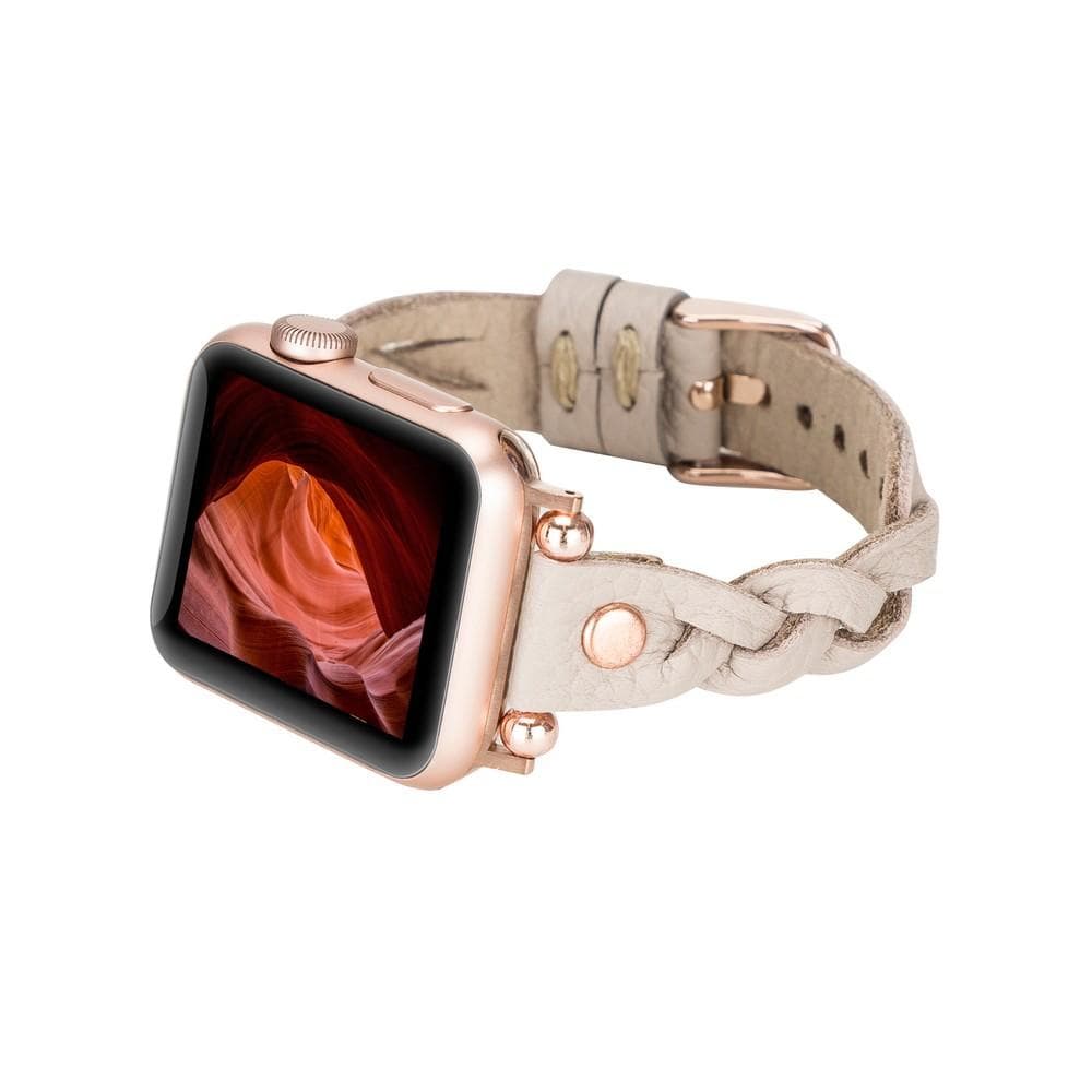 Leather Apple Watch Bands - Ferro Braided Wanda Rose Gold Trok Style