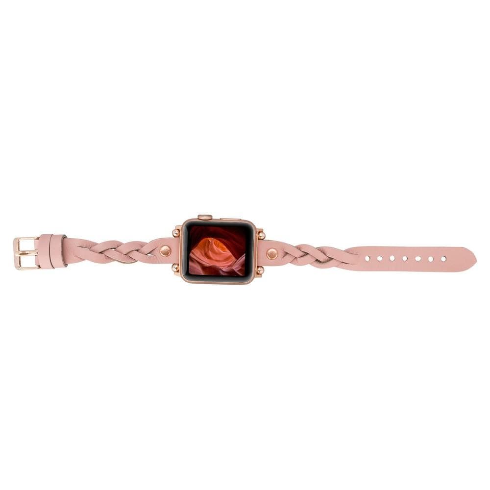 Leather Apple Watch Bands - Ferro Braided Wanda Rose Gold Trok Style