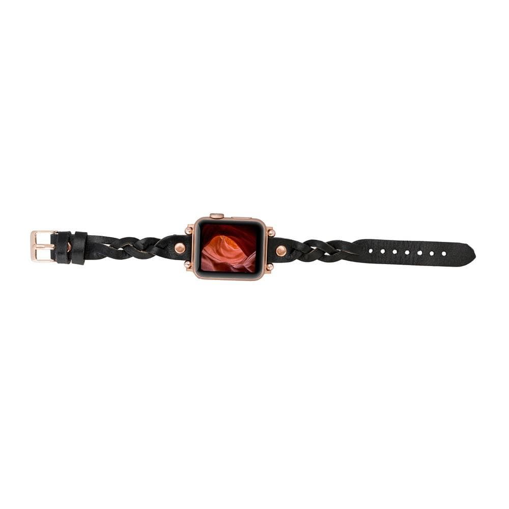 Leather Apple Watch Bands - Ferro Braided Wanda Rose Gold Trok Style