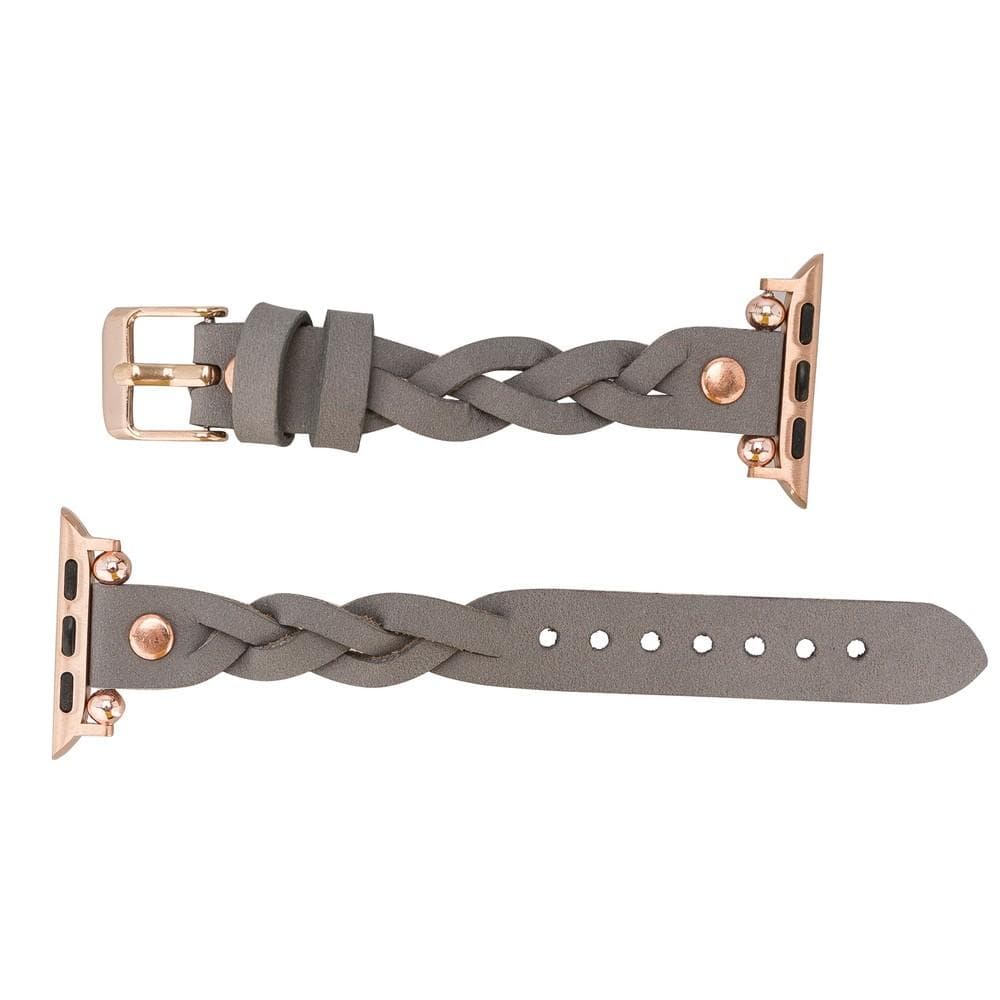 Leather Apple Watch Bands - Ferro Braided Wanda Rose Gold Trok Style