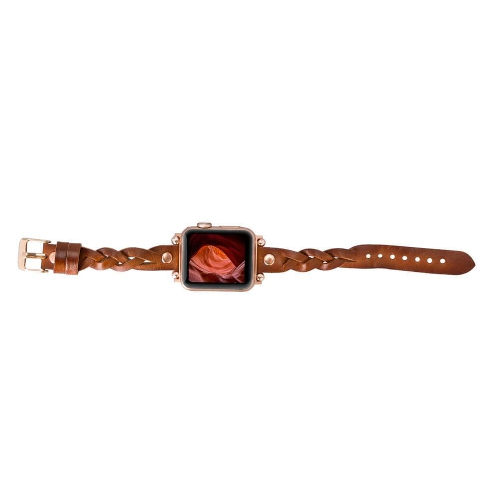 Leather Apple Watch Bands - Ferro Braided Wanda Rose Gold Trok Style