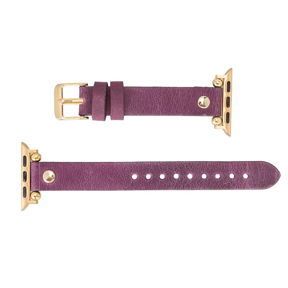 Leather Apple Watch Bands - Ferro Gold Trok Style