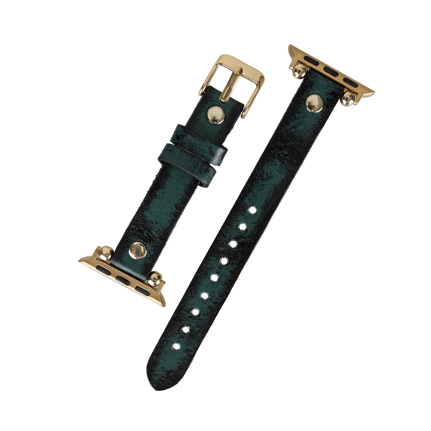 Leather Apple Watch Bands - Ferro Gold Trok Style