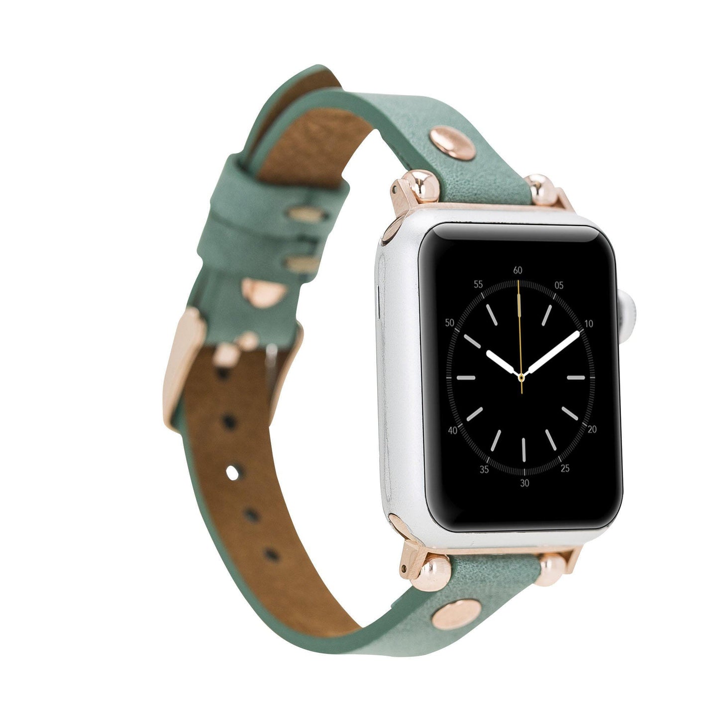 Leather Apple Watch Bands - Ferro Rose Gold Trok Style CZ12