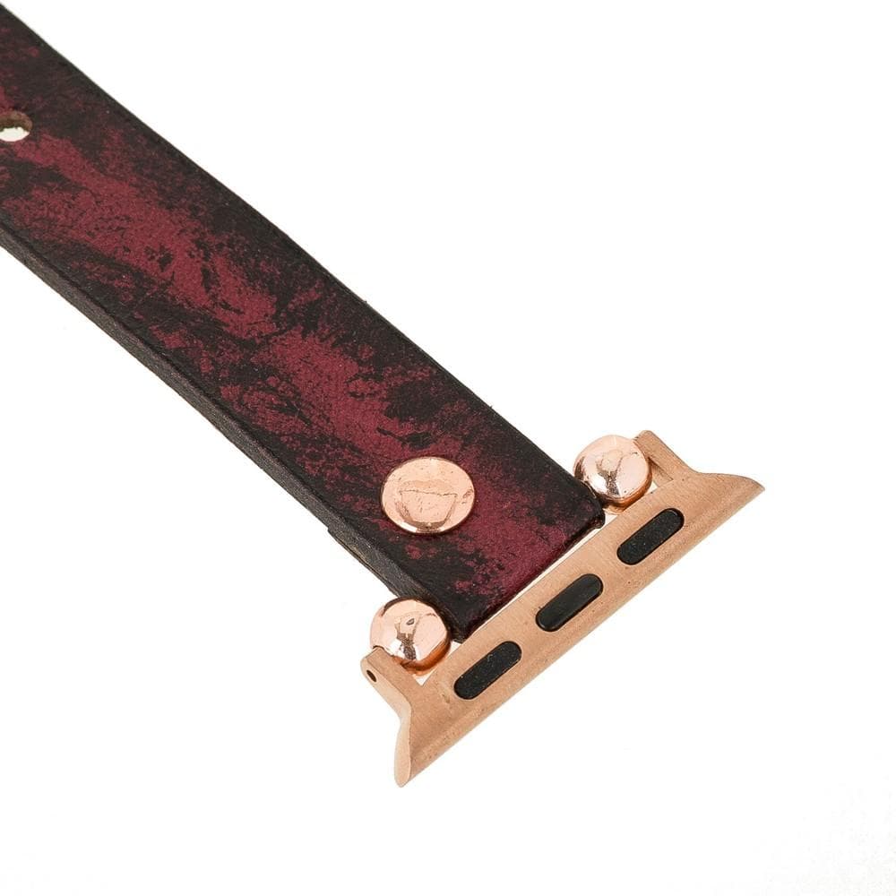 Leather Apple Watch Bands - Ferro Rose Gold Trok Style