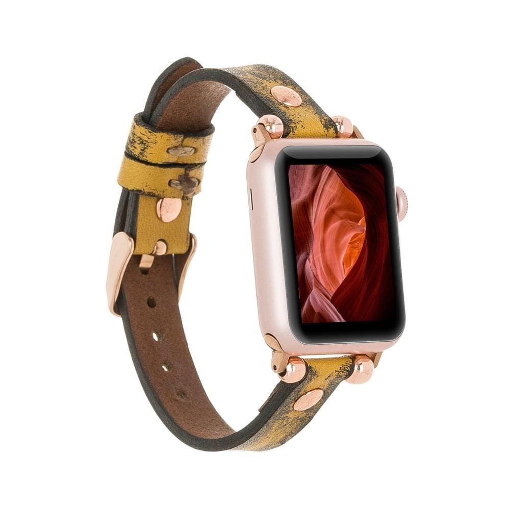 Leather Apple Watch Bands - Ferro Rose Gold Trok Style V24SEF