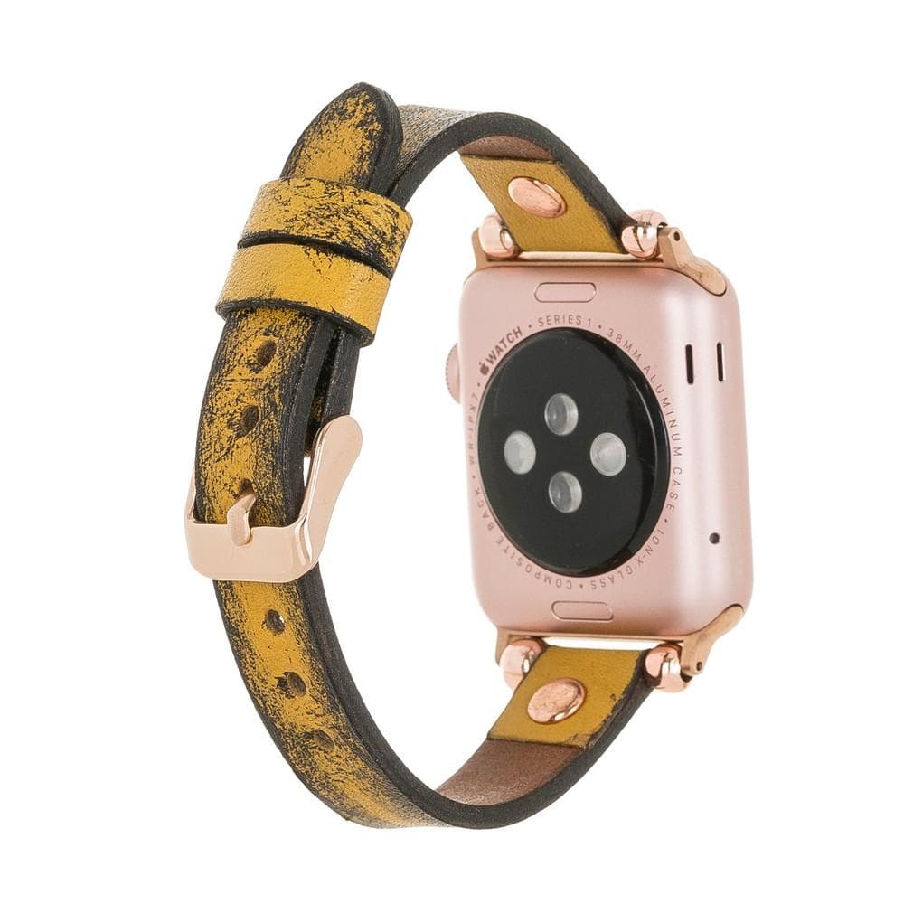 Leather Apple Watch Bands - Ferro Rose Gold Trok Style