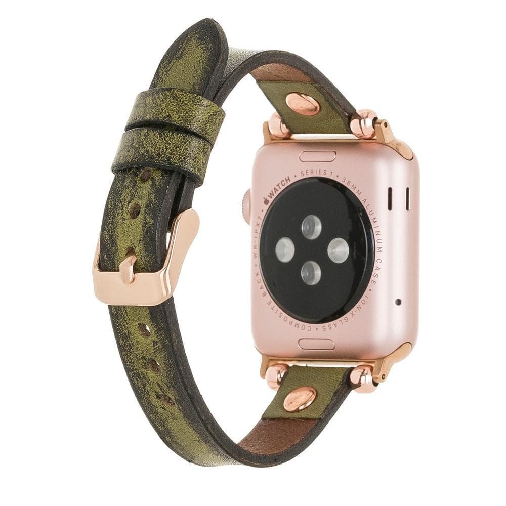 Leather Apple Watch Bands - Ferro Rose Gold Trok Style