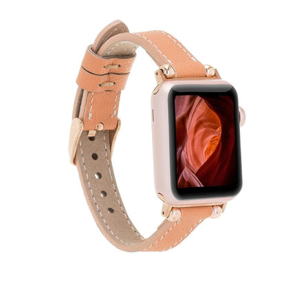 Leather Apple Watch Bands - Ferro Seamy Style NU3 Beyaz Dikişli