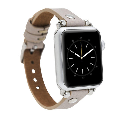 Leather Apple Watch Bands - Ferro Silver Trok Style ERC3