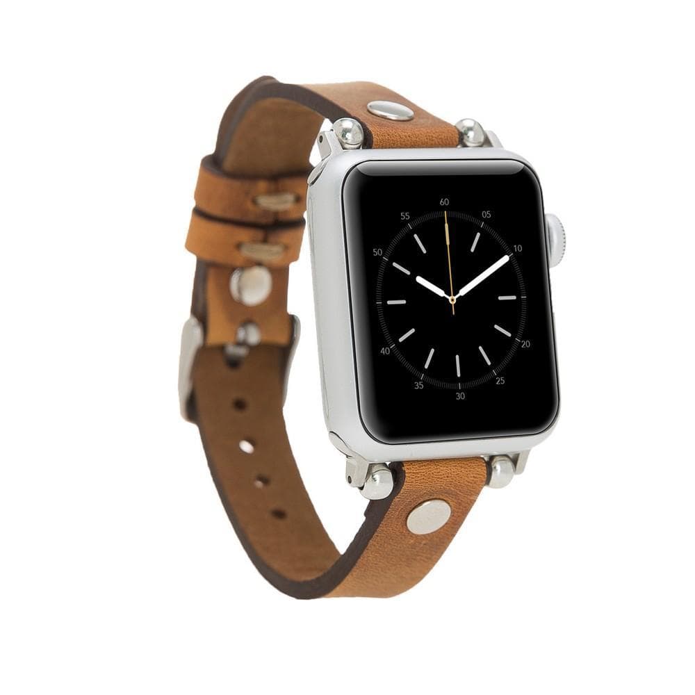 Leather Apple Watch Bands - Ferro Silver Trok Style G19