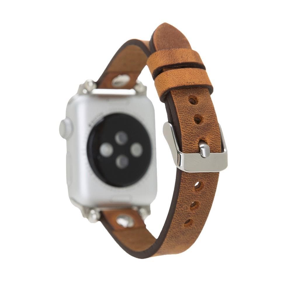 Leather Apple Watch Bands - Ferro Silver Trok Style