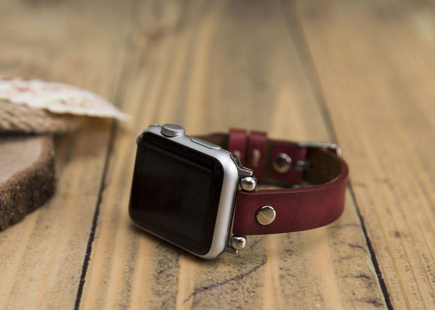 Leather Apple Watch Bands - Ferro Silver Trok Style V4EF