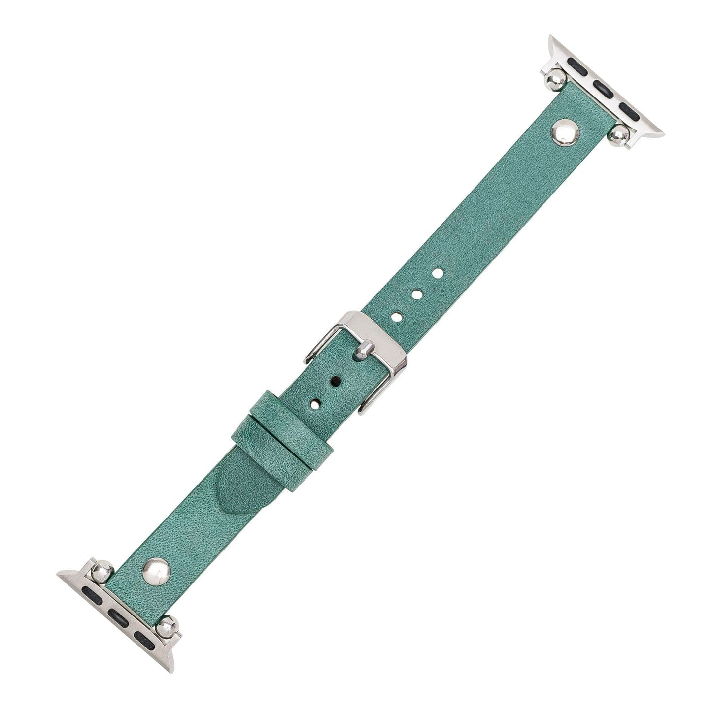 Leather Apple Watch Bands - Ferro Silver Trok Style