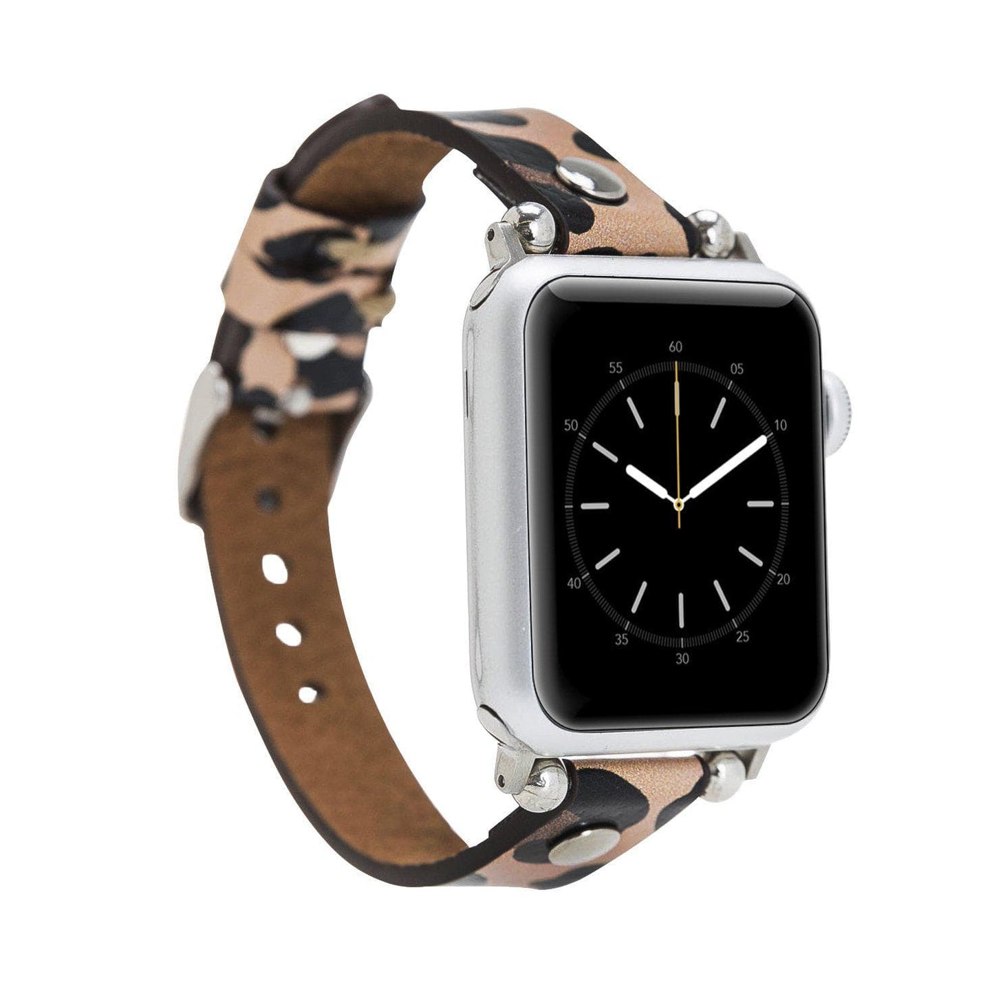 Leather Apple Watch Bands - Ferro Silver Trok Style LE02