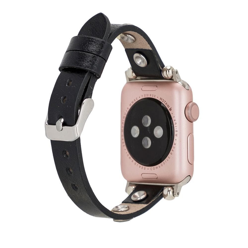 Leather Apple Watch Bands - Ferro Solitare Diamond Style RST1