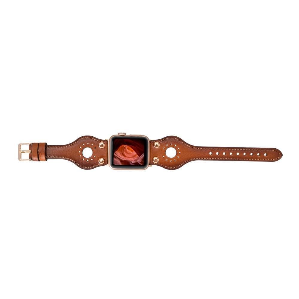 Leather Apple Watch Bands - Ronda Rose Gold Trok Style RST2EF