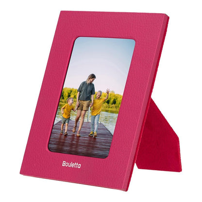 Leather Photo Frame, 22x17cm (15x10 Photo) Fuchsia