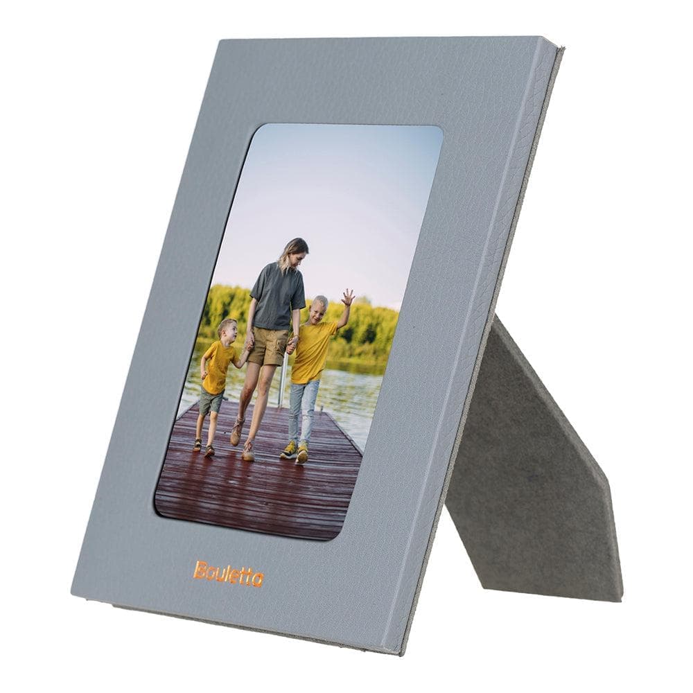 Leather Photo Frame, 22x17cm (15x10 Photo) Gray