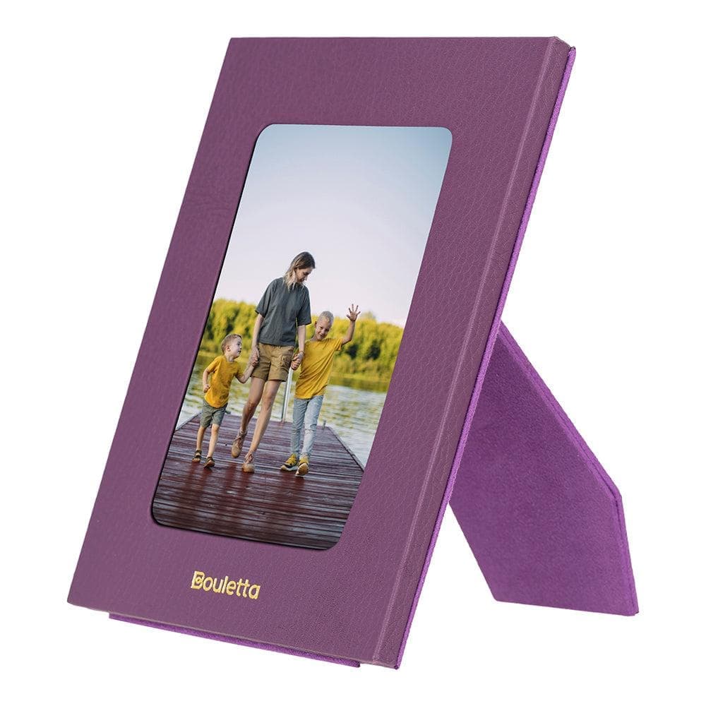 Leather Photo Frame, 22x17cm (15x10 Photo) Purple