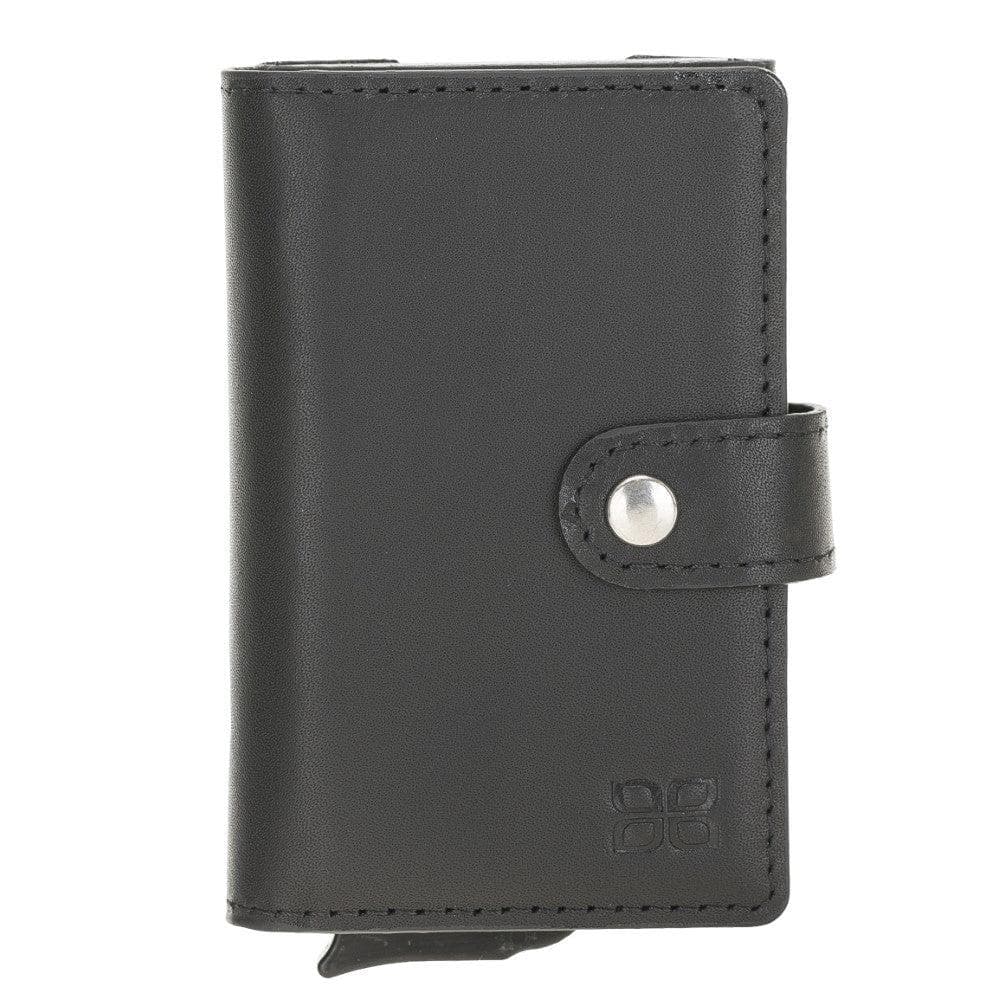 Bouletta Carlov Leather Mechanical Card Holder Rustic Black