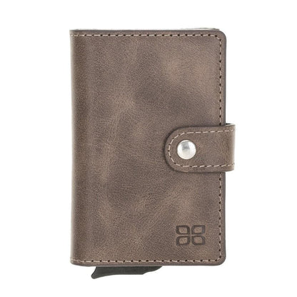 Bouletta Carlov Leather Mechanical Card Holder Tiguan Brown