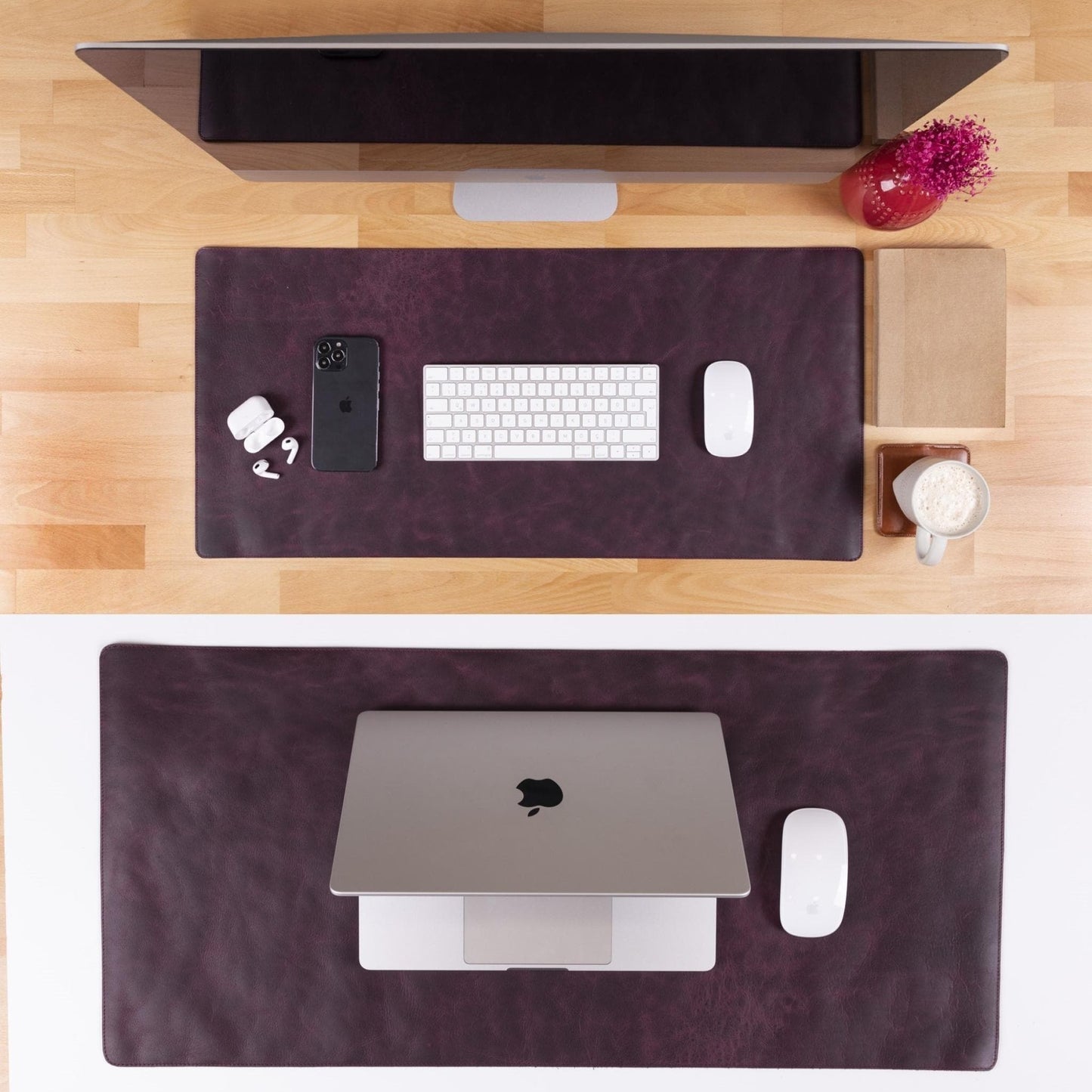 Bouletta Customizable Full Grain Leather Desk Mat