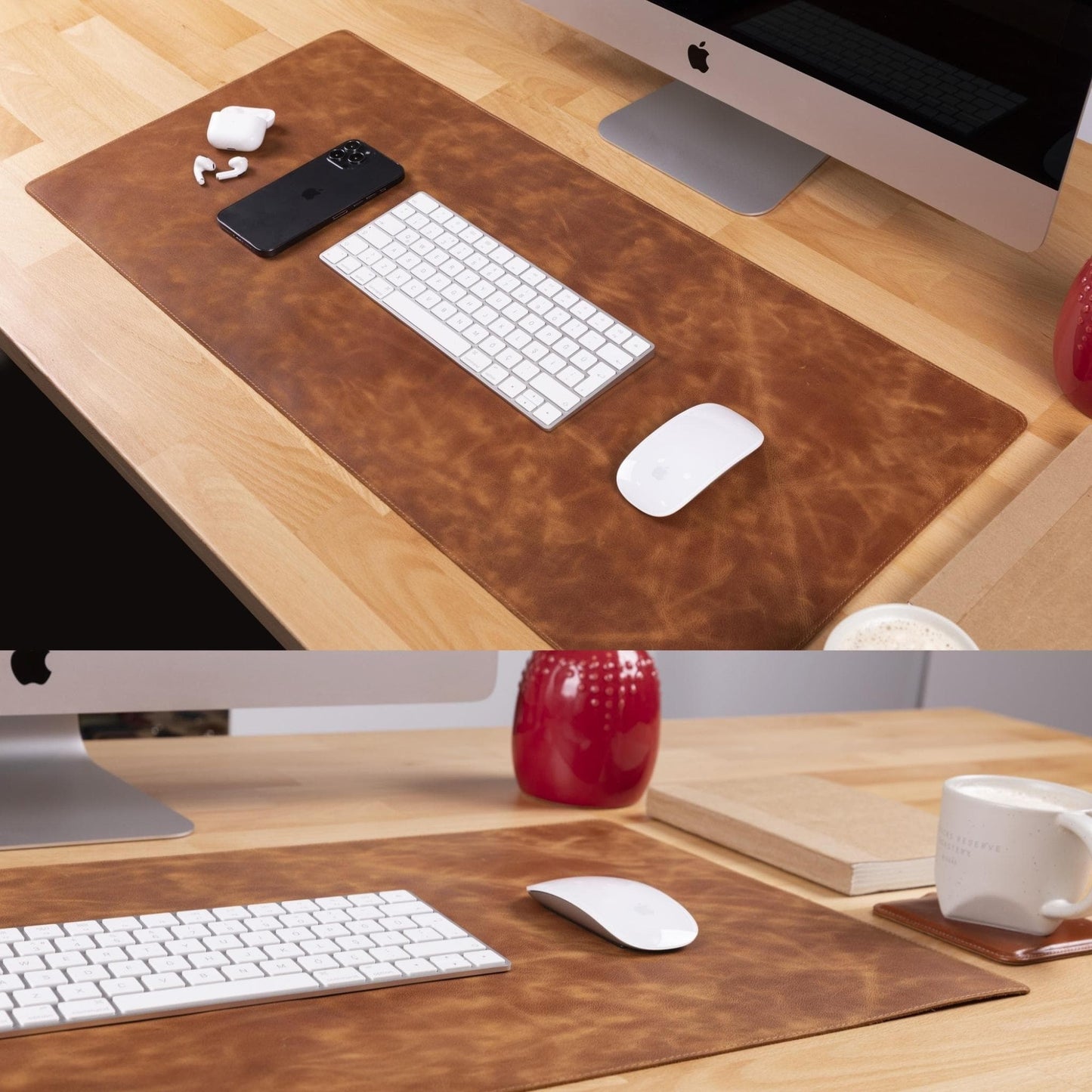 Bouletta Customizable Full Grain Leather Desk Mat