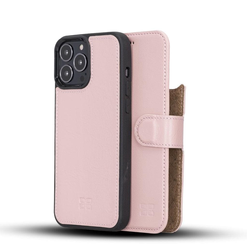 Bouletta Detachable Leather Wallet Case for Apple iPhone 13 Series iPhone 13 Pro Max / Pink