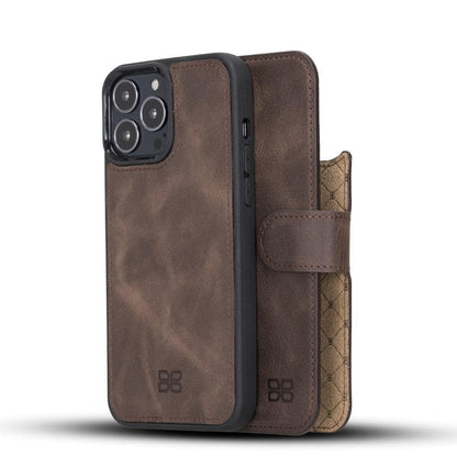 Bouletta Detachable Leather Wallet Case for Apple iPhone 13 Series iPhone 13 Pro Max / Dark Brown