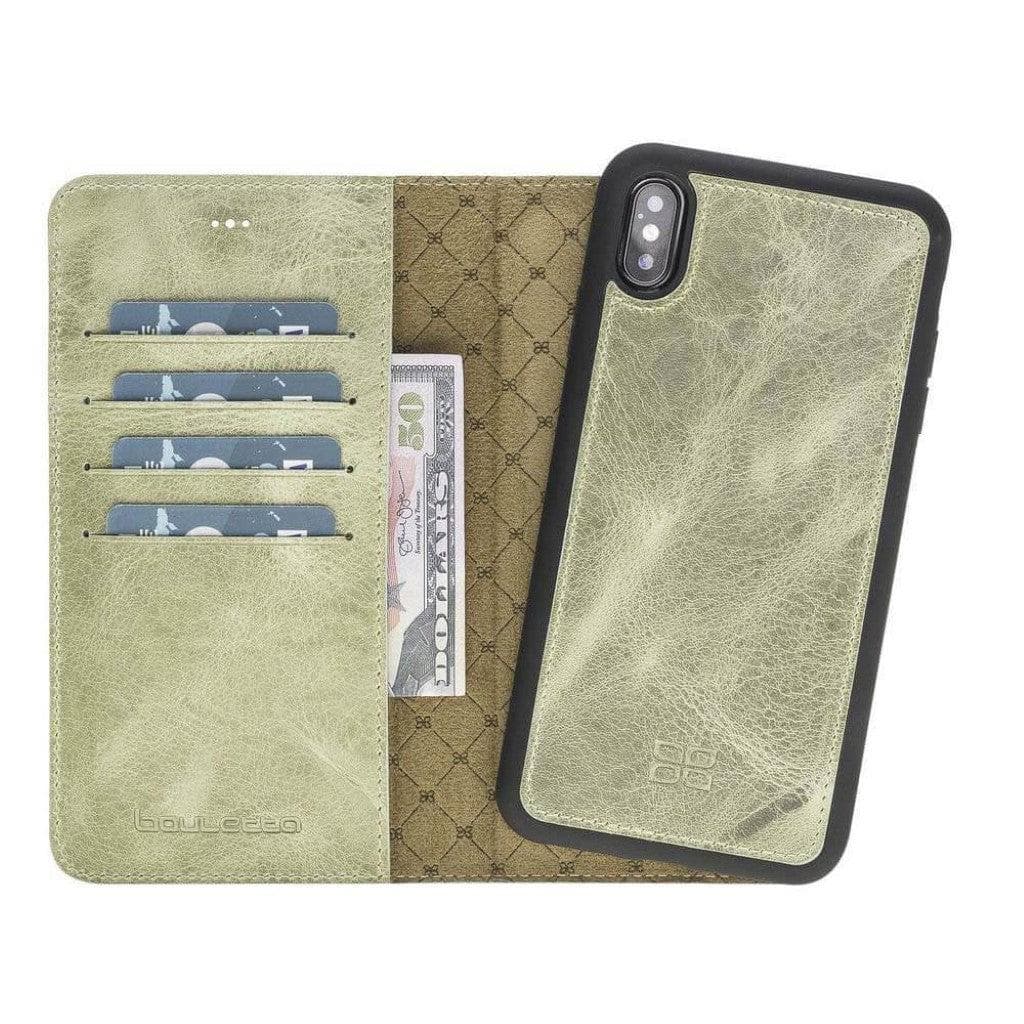 Bouletta Detachable Leather Wallet Case for Apple iPhone X Series iPhone XR / Vegetal Water Green